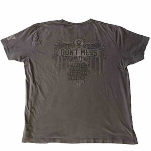 Buck Wear DON'T MESS Faith Family Firearms Freedom Cotton T-Shirt Mens 2XL Brown